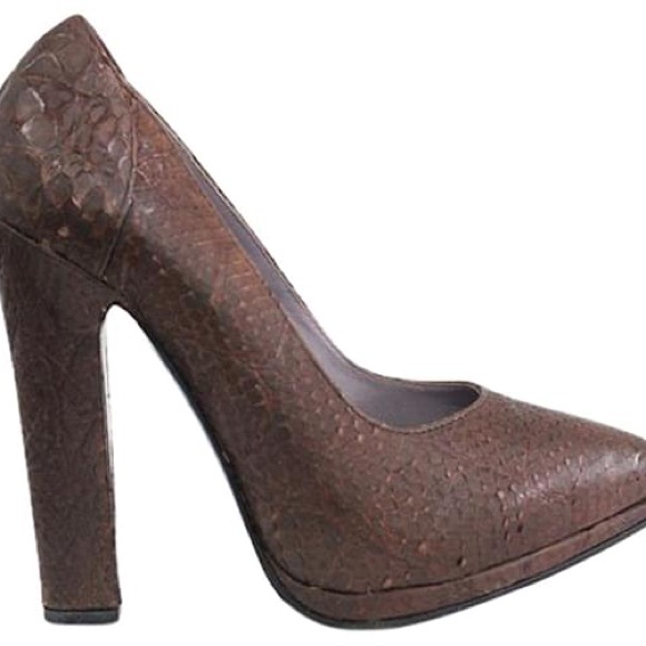 Brown Versace Snakeskin Heels - Picture 3 of 6